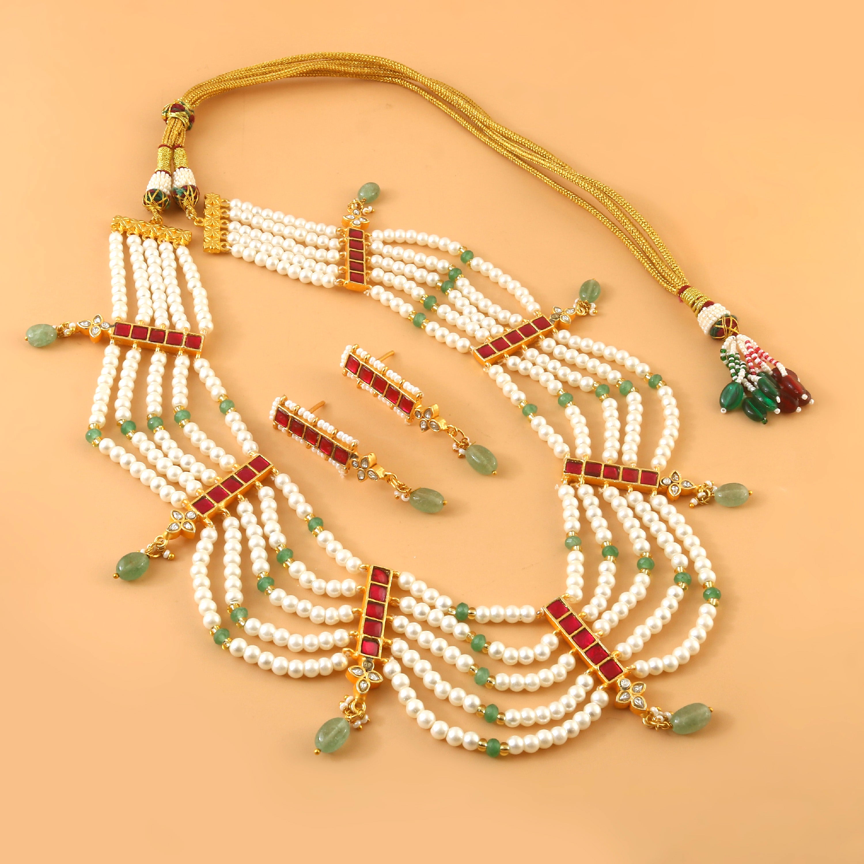 NK-264 - Jadau Kundan Necklace with Emerald NK-264 - Jadau Kundan Necklace with Emerald