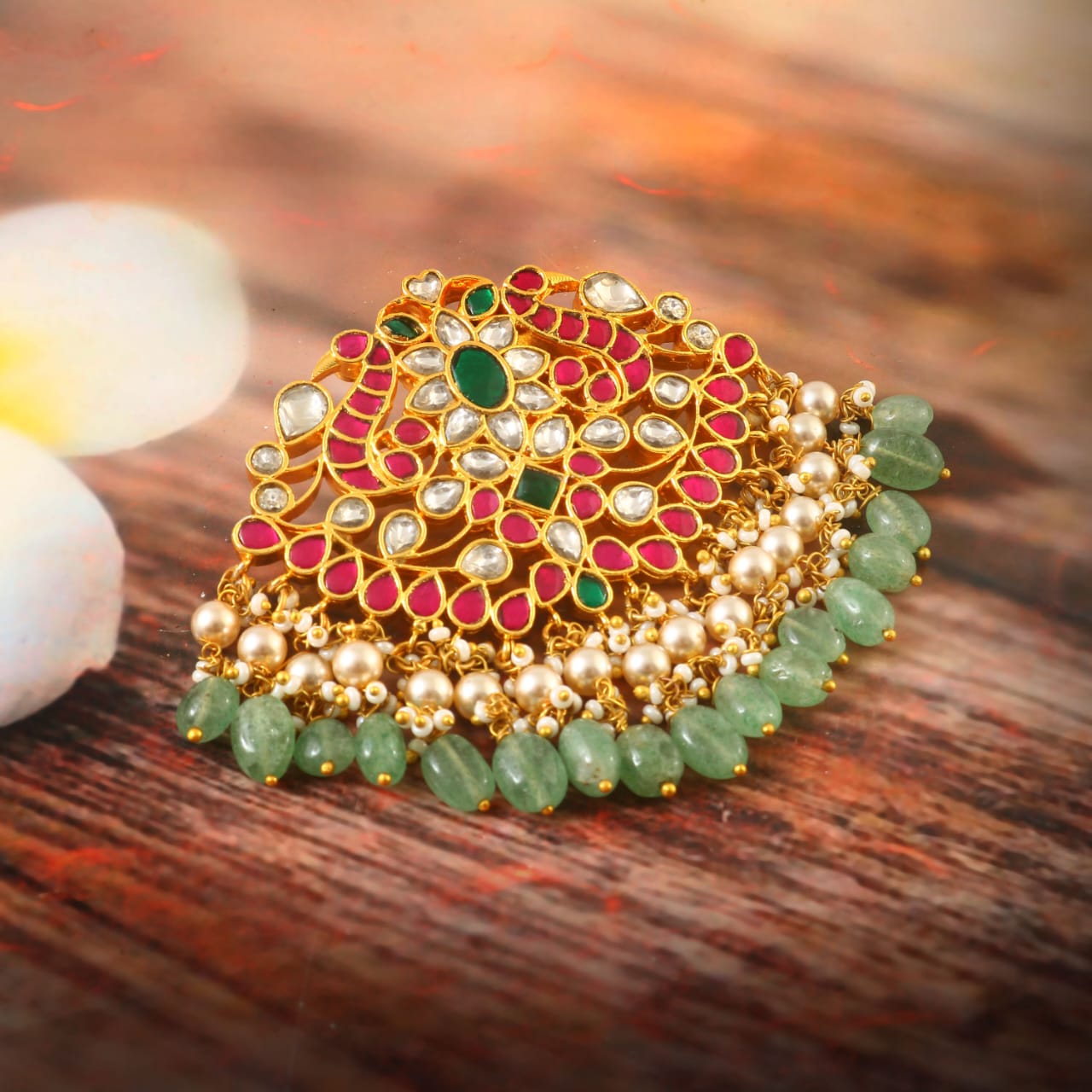 PN-102 - Jadau Kundan Pandent with Emerald PN-102 - Jadau Kundan Pandent with Emerald