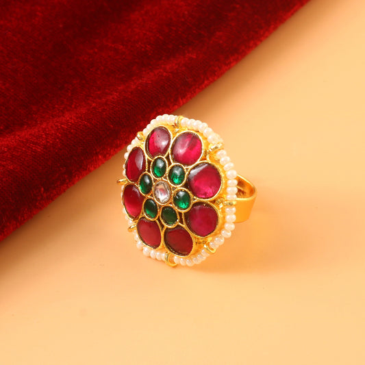RG-107 - Jadau Kundan Ring with Emerald