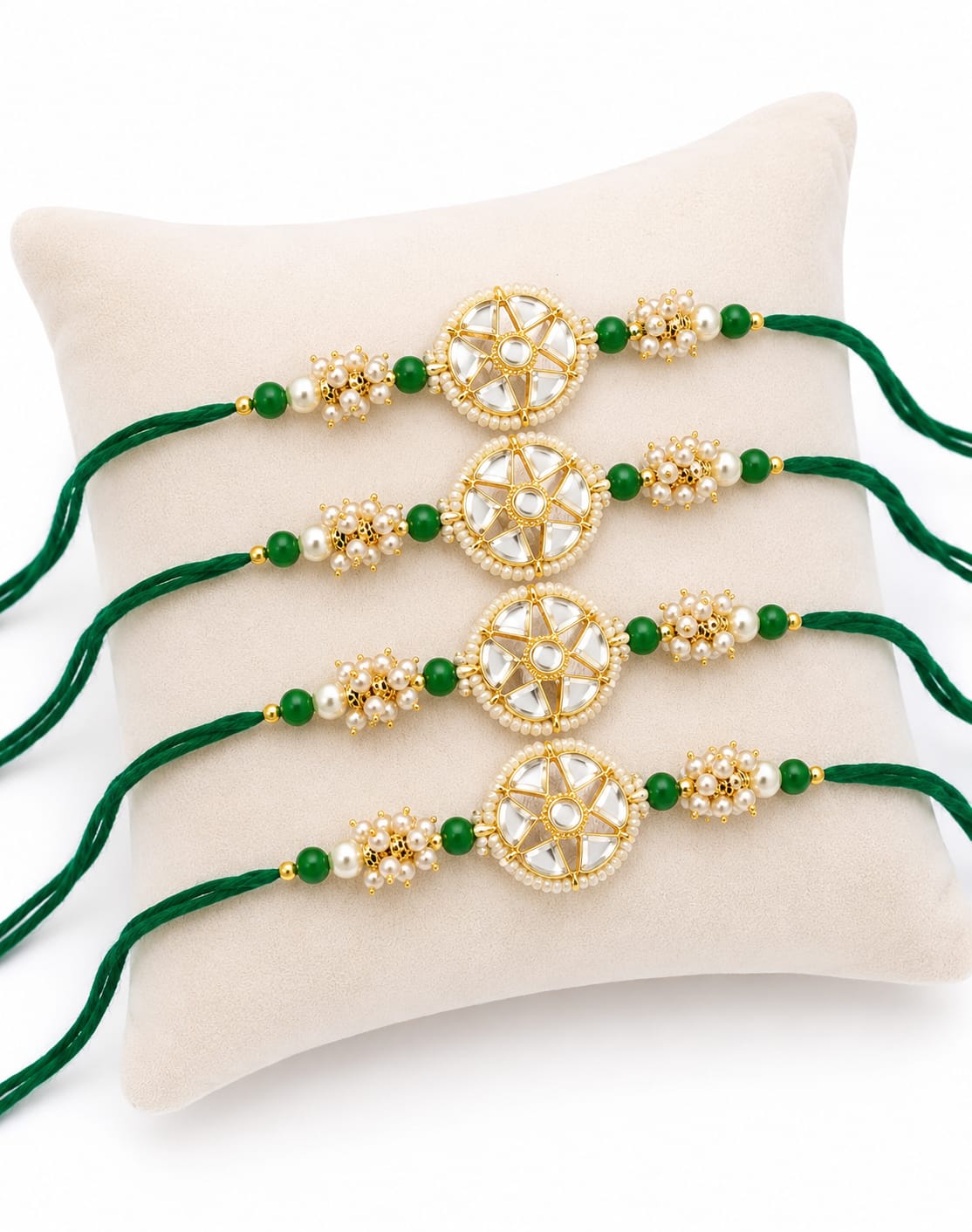 Elegant Pearl Star Rakhi for Brother Festive Gift RK-125