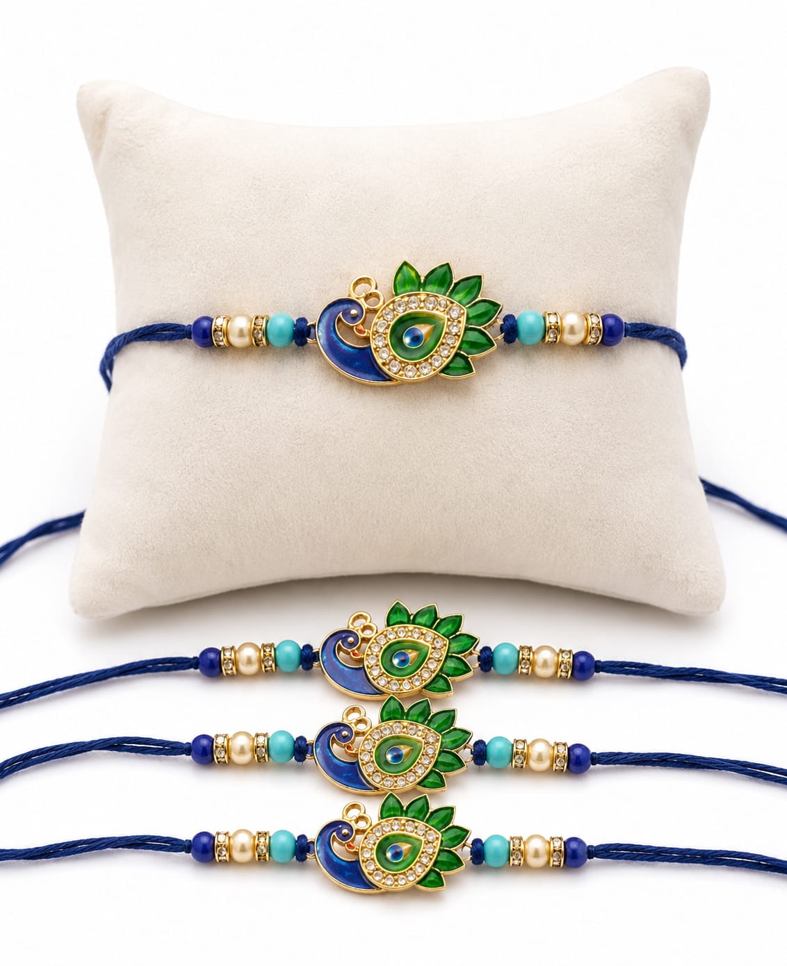 Elegant Peacock Evil Eye Rakhi for Brother's Love RK-126