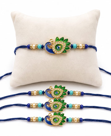 Elegant Peacock Evil Eye Rakhi for Brother's Love RK-126