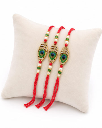 Elegant Peacock Evil Eye Rakhi for Brother's Gift RK-127