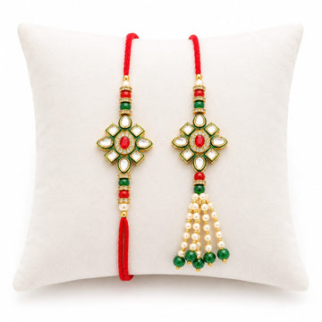 Elegant Peacock Bhai Bhabhi Rakhi Gift Set Love RK-134