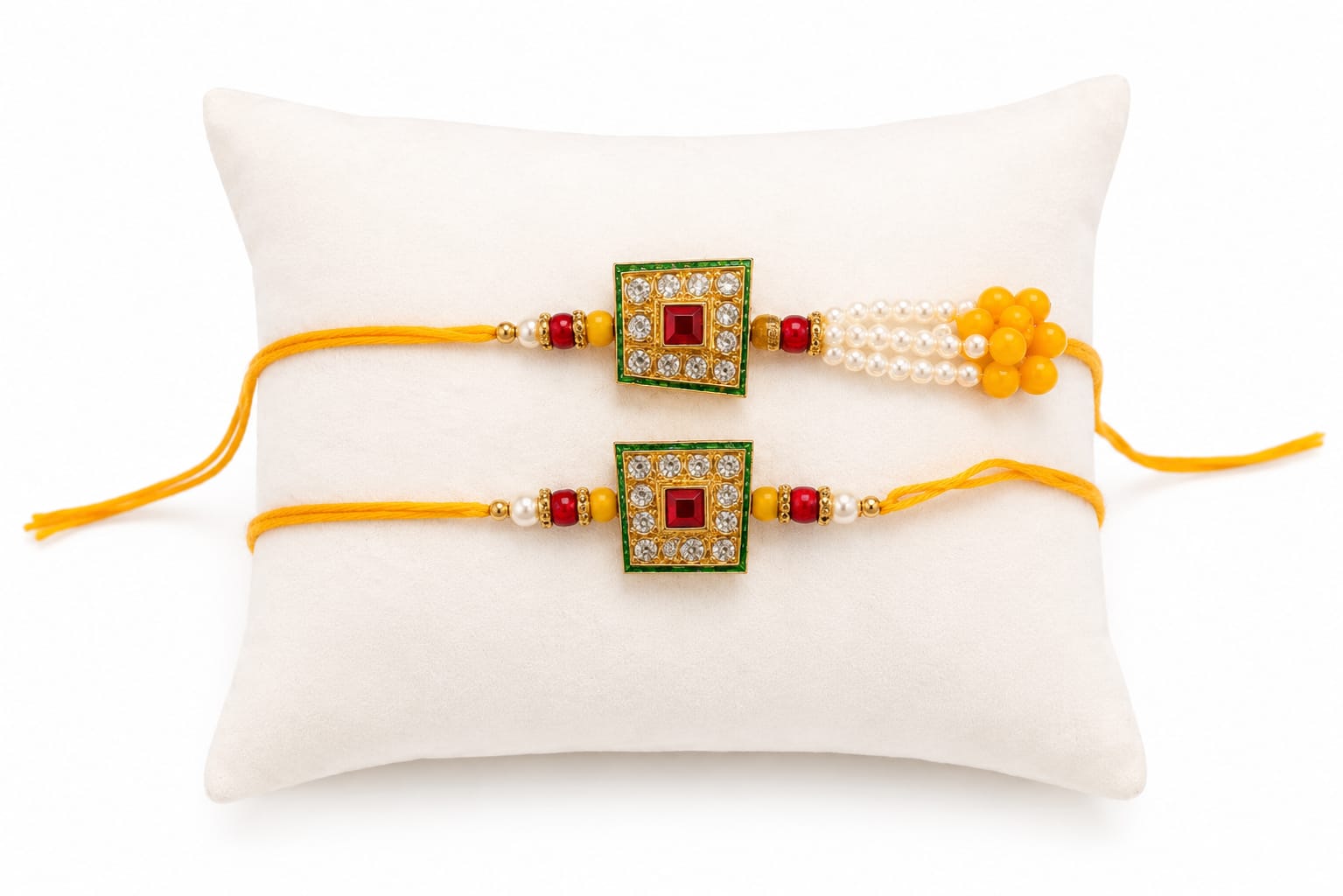 Premium square Kundan centerpiece with sparkling stones RK-136