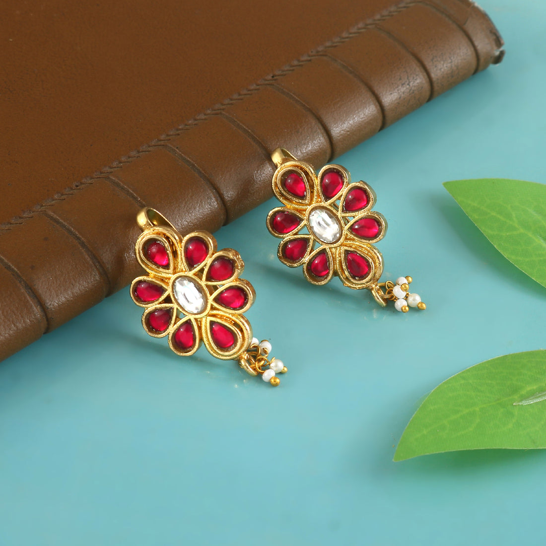 BER-106 - Jadau Kundan Bugadi Earring with Emerald