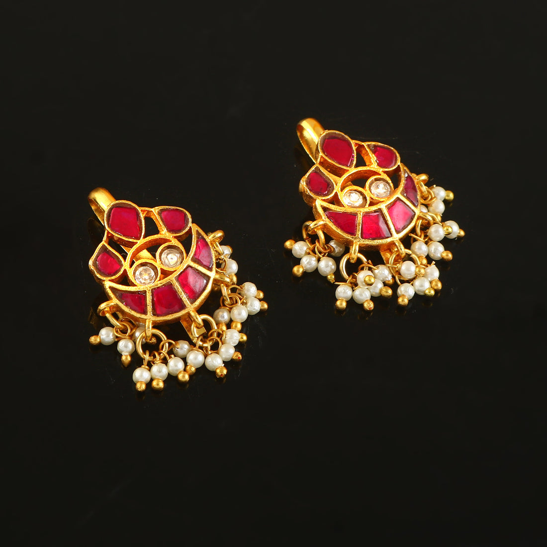 BER-111 - Jadau Kundan Bugadi Earring with Emerald