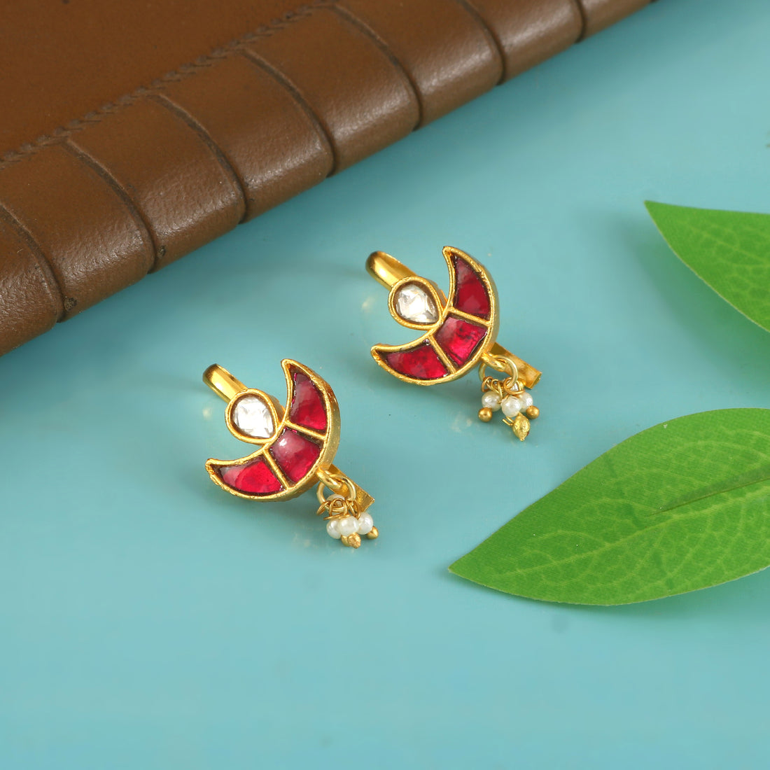 BER-114 - Jadau Kundan Bugadi Earring with Emerald