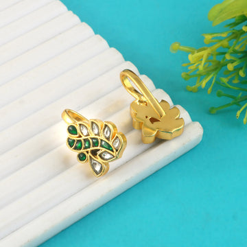 BER-126- Jadau Kundan Bugadi Earring with Emerald