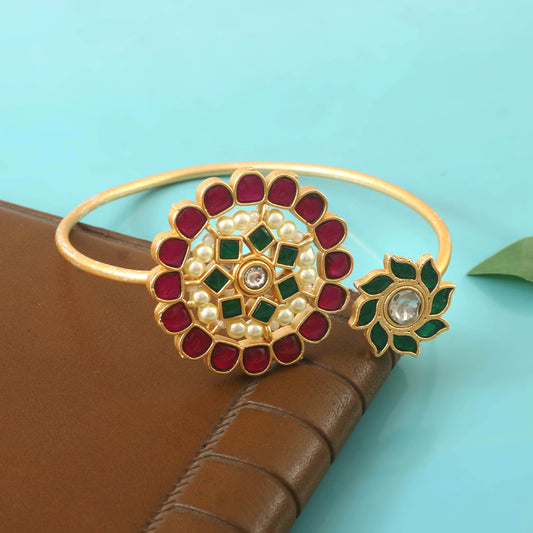 BG-102 - Jadau Kundan Bangle with Emerald