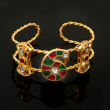 BG-104 - Jadau Kundan Bangle with Emerald