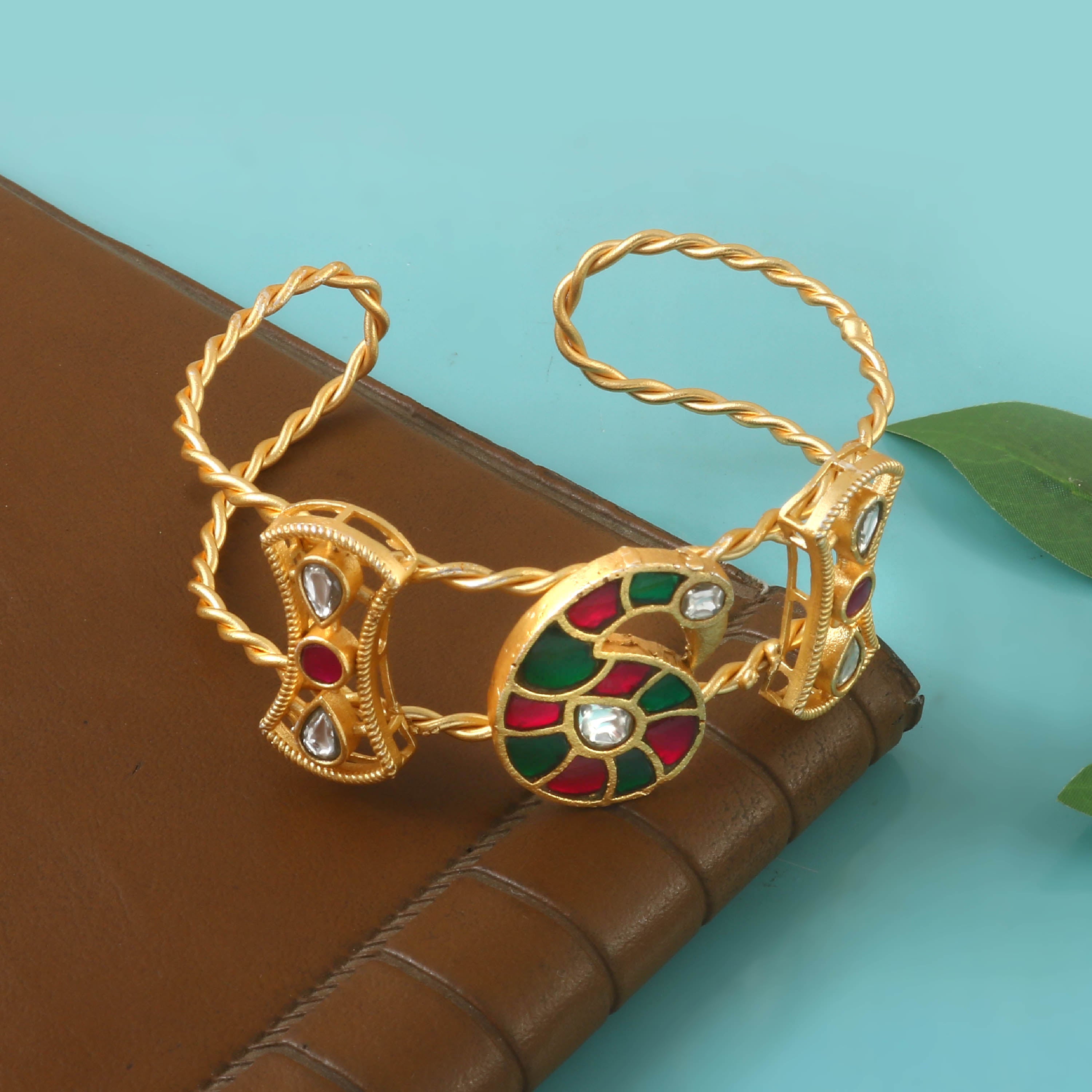 BG-104 - Jadau Kundan Bangle with Emerald