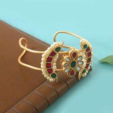 BG-106 - Jadau Kundan Bangle with Emerald