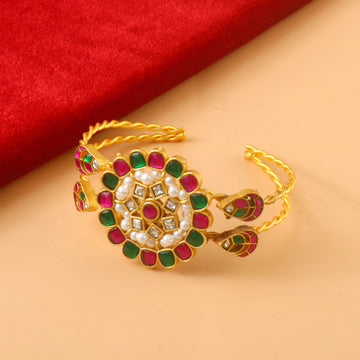 BG-109 - Jadau Kundan Bangle with Emerald