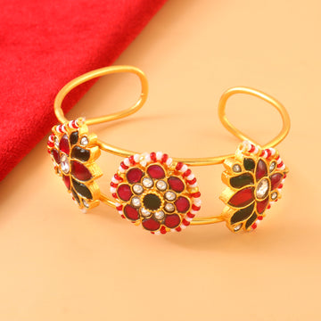 BG-113 - Jadau Kundan Bangle with Emerald