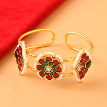 BG-114 - Jadau Kundan Bangle with Emerald