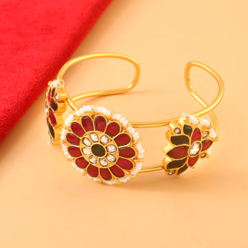 BG-115 - Jadau Kundan Bangle with Emerald