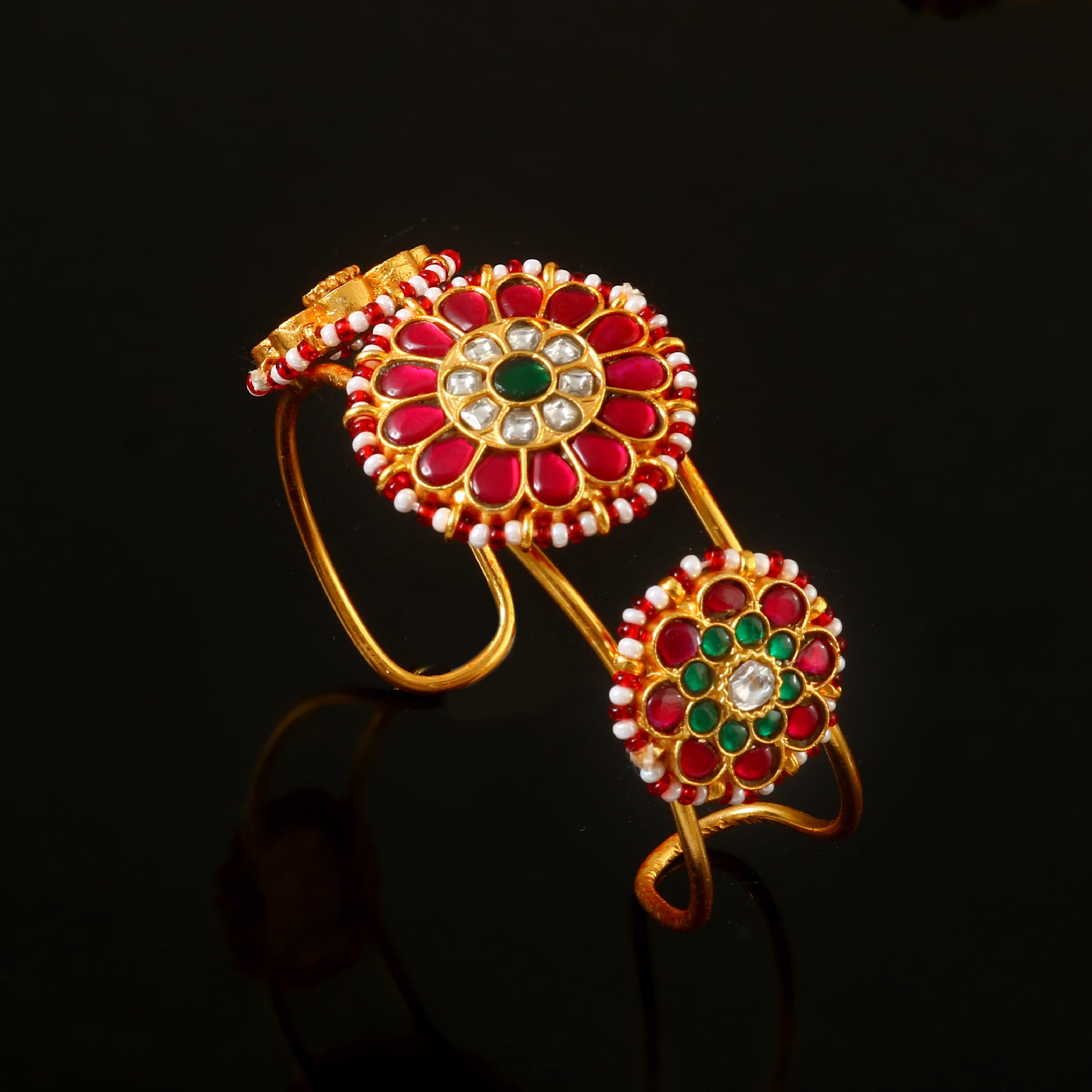 BG-116 - Jadau Kundan Bangle with Emerald