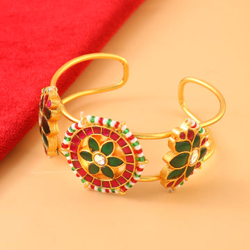 BG-119 - Jadau Kundan Bangle with Emerald