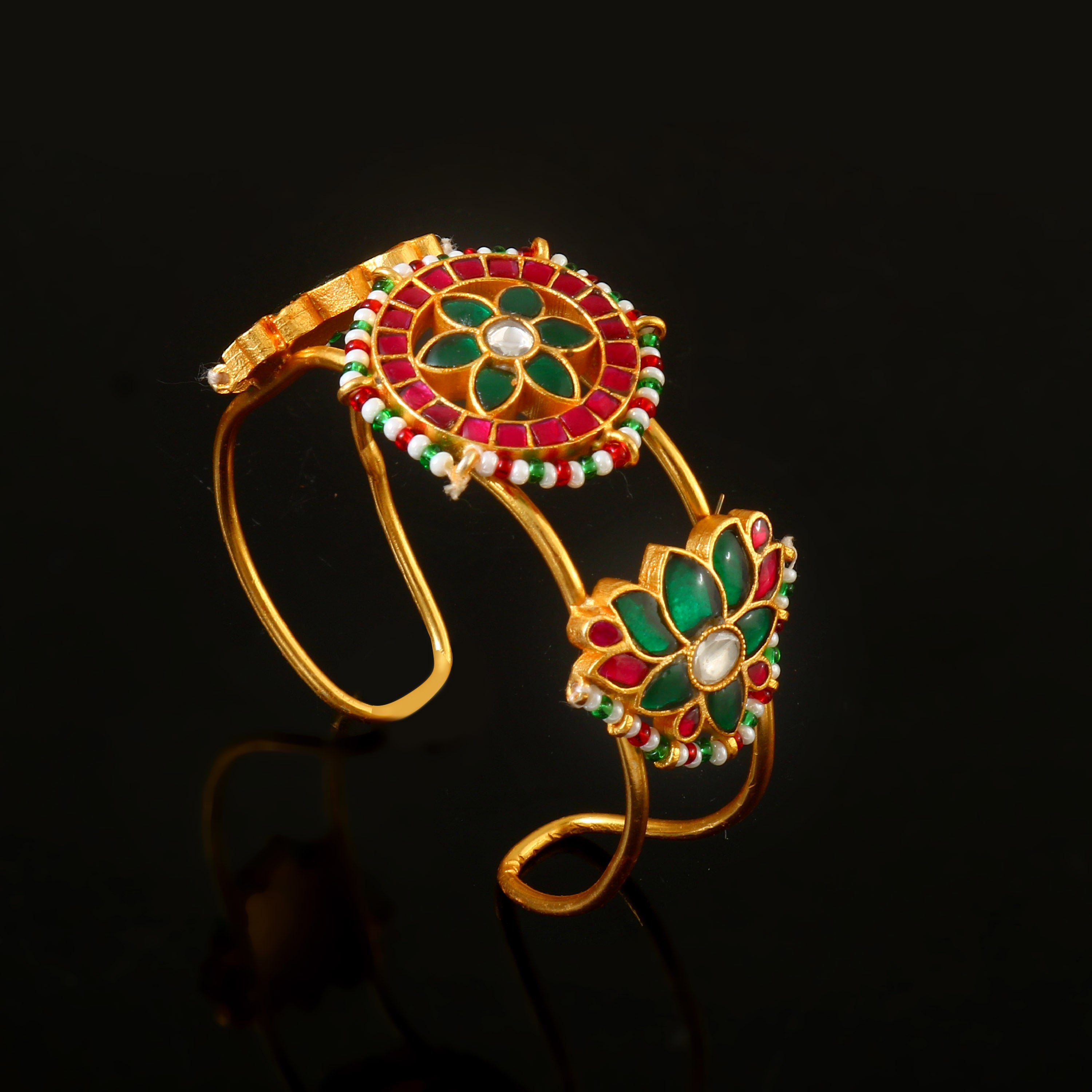 BG-119 - Jadau Kundan Bangle with Emerald