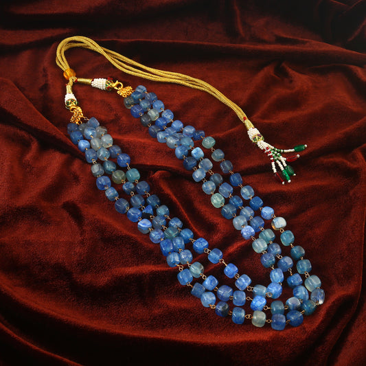BM-124 - Jadau Kundan Beads Necklace with Emerald