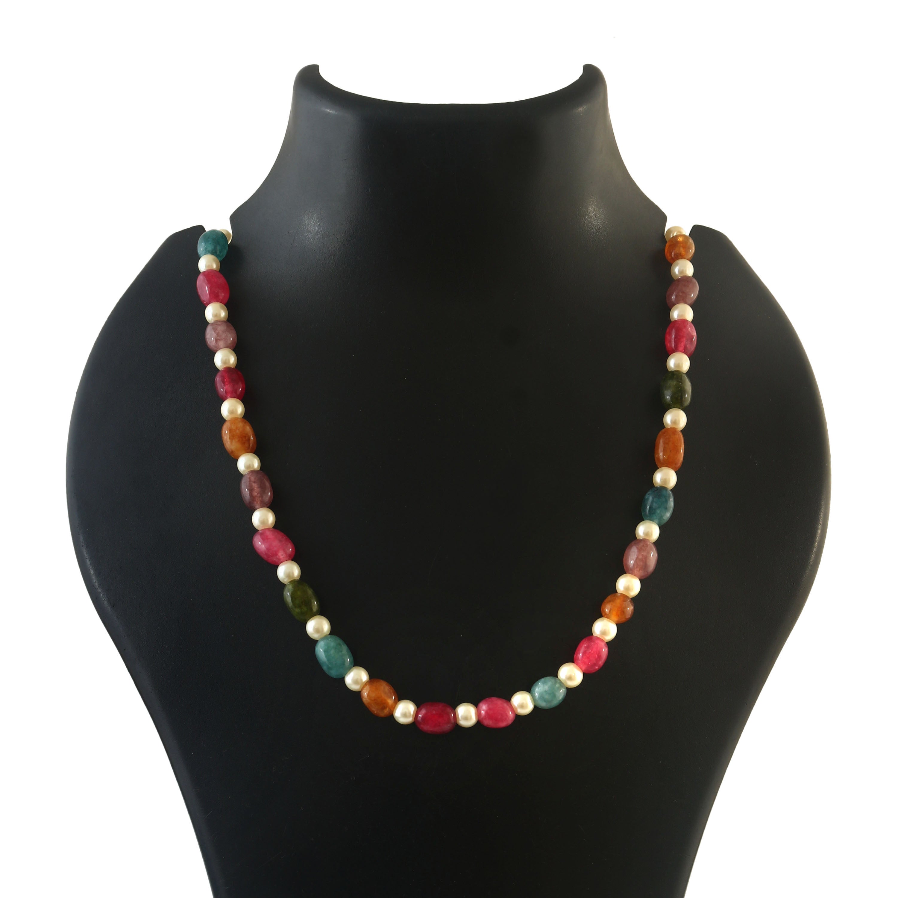 BM-126 - Jadau Kundan Beads Necklace with Emerald