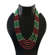 BM-128 - Jadau Kundan Beads Necklace with Emerald