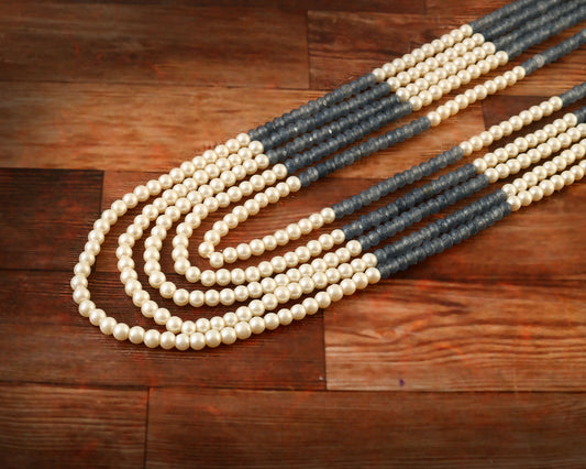 BM-129 - Jadau Kundan Beads Necklace with Emerald