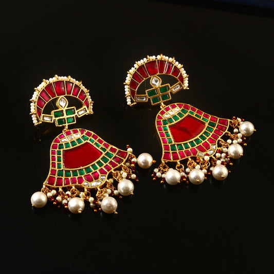 ER-121 - Jadau Kundan Earring with Emerald