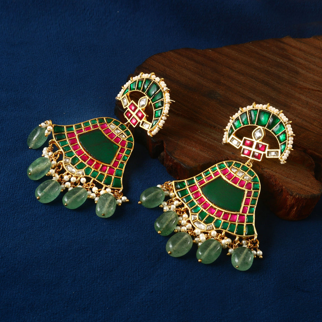 ER-123 - Jadau Kundan Earring with Emerald