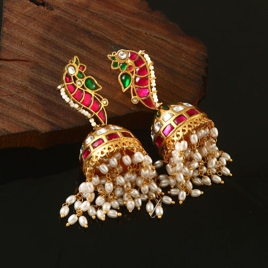 ER-127 - Jadau Kundan Earring with Emerald