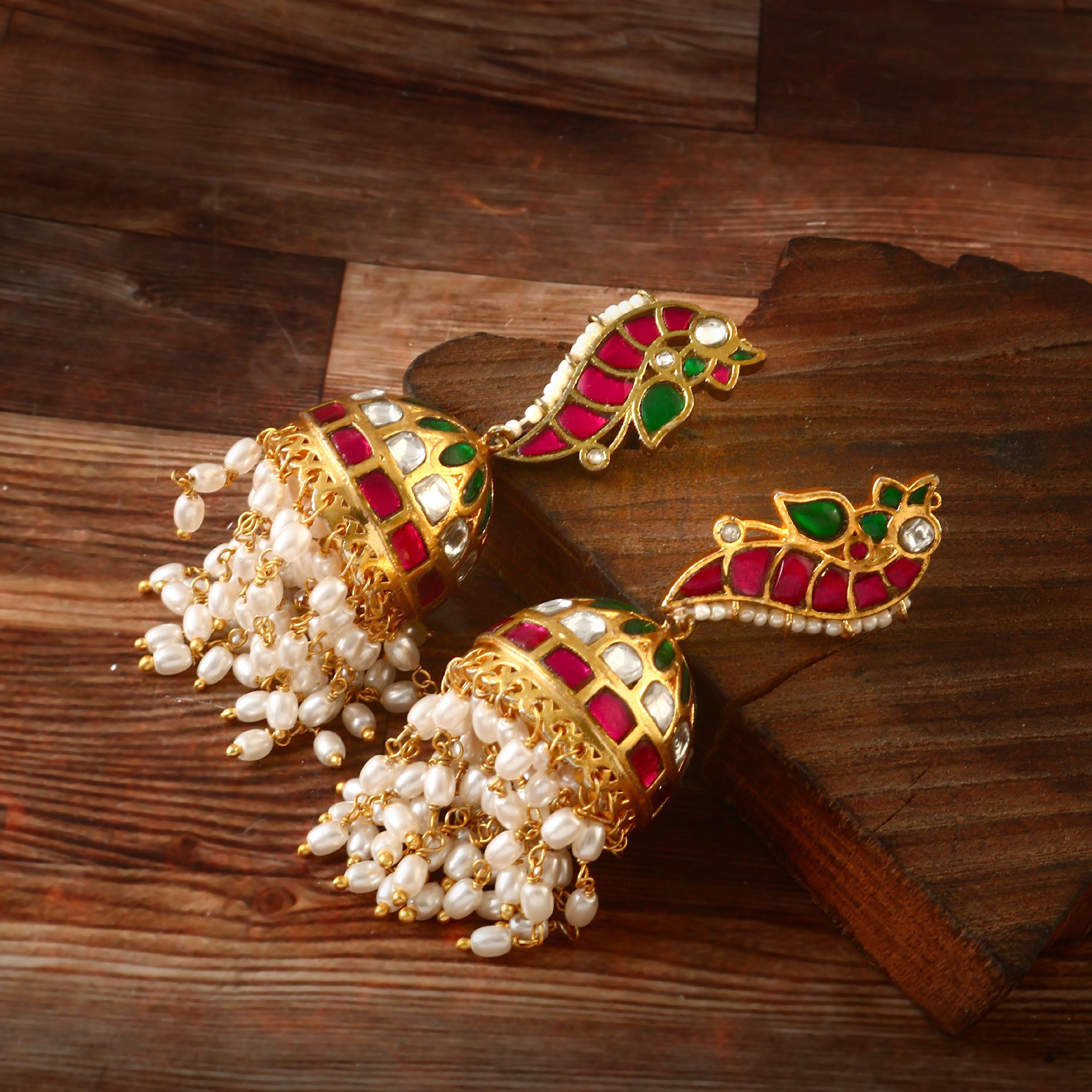 ER-127 - Jadau Kundan Earring with Emerald
