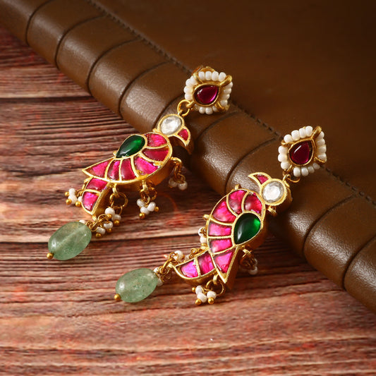 ER-128 - Jadau Kundan Earring with Emerald