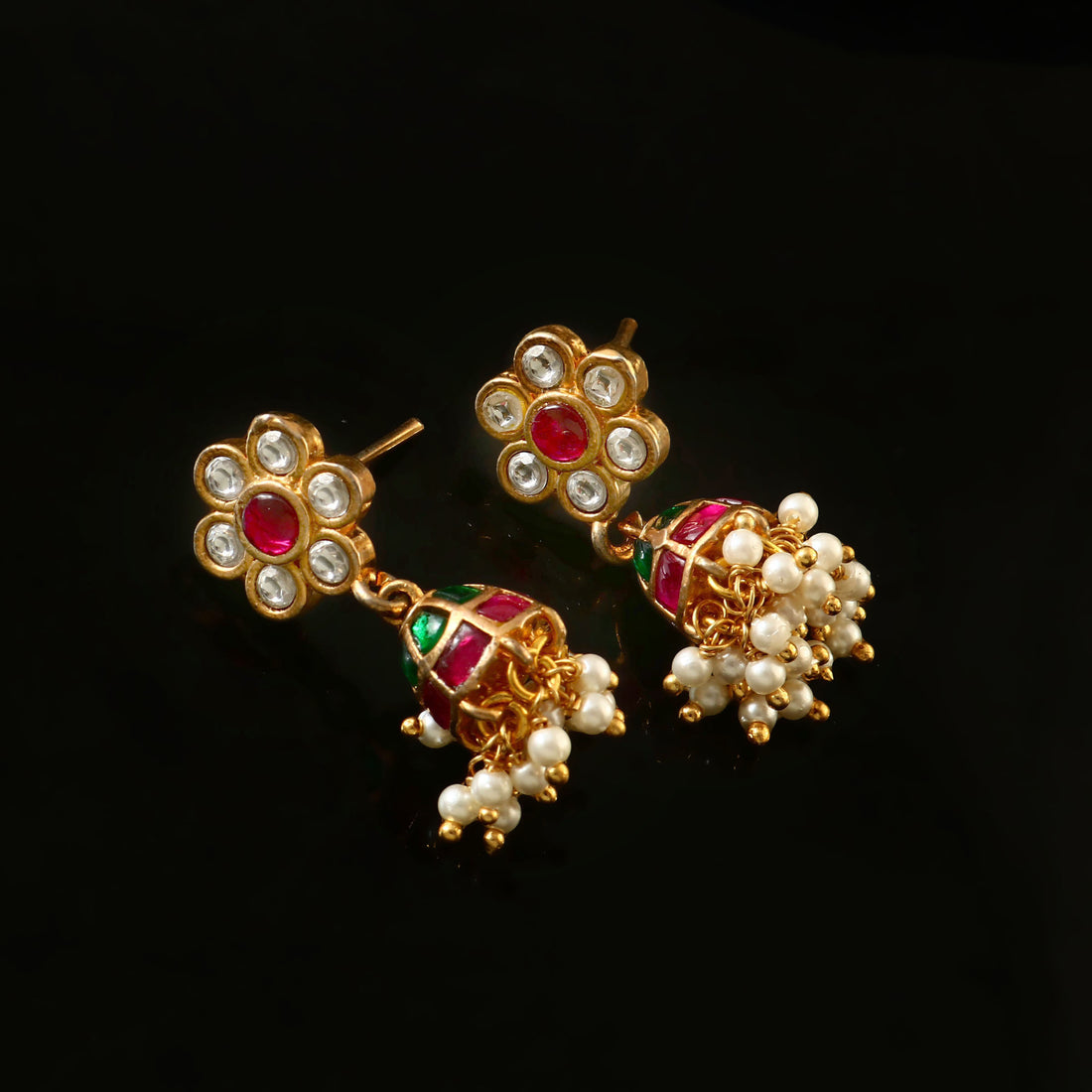 ER-129 - Jadau Kundan Earring with Emerald