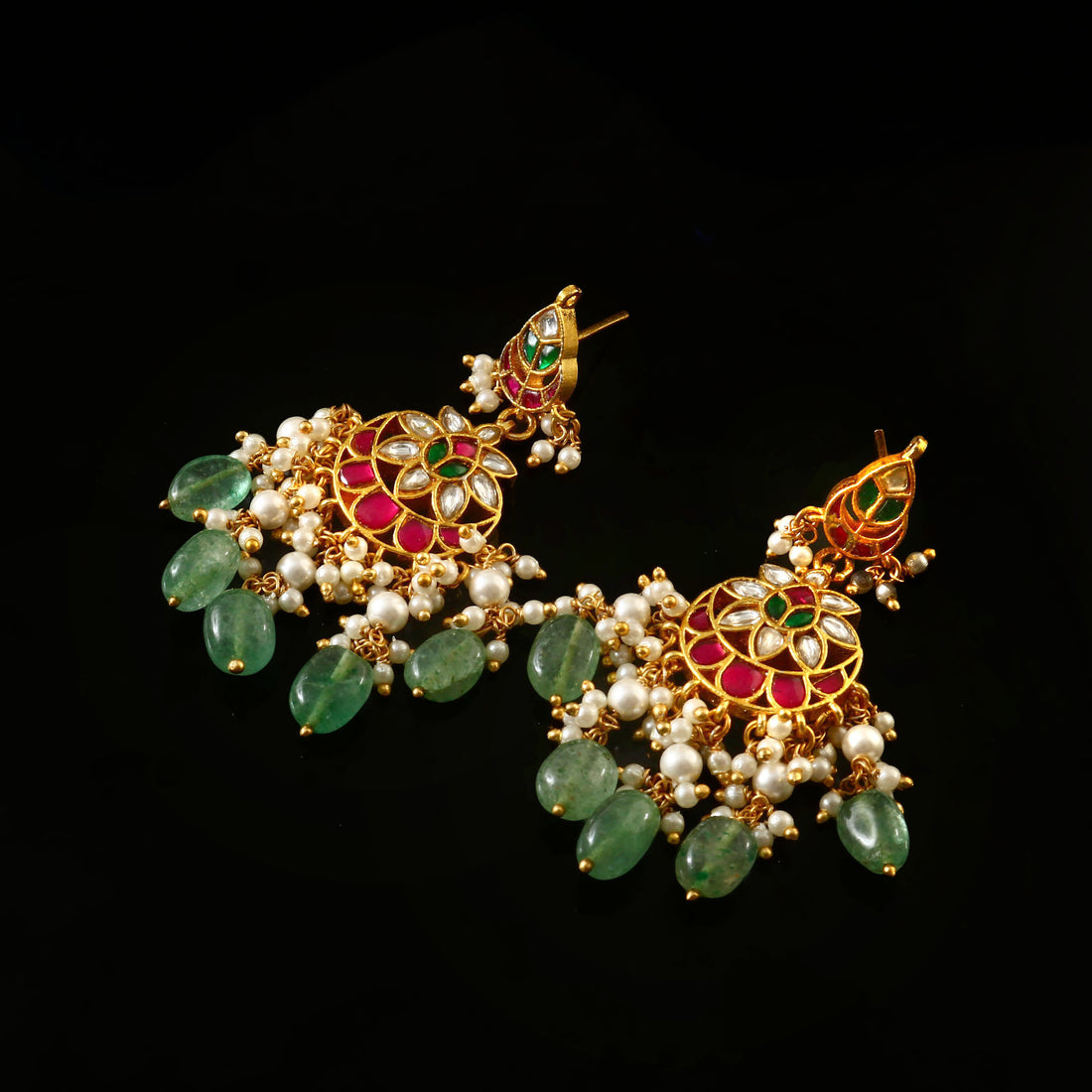ER-132 - Jadau Kundan Earring with Emerald