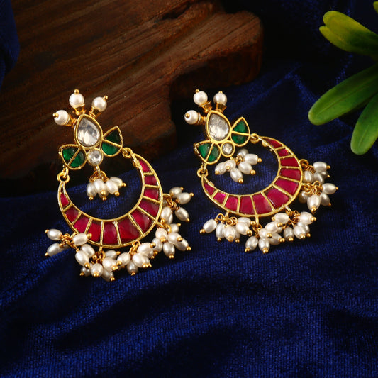 ER-133 - Jadau Kundan Earring with Emerald