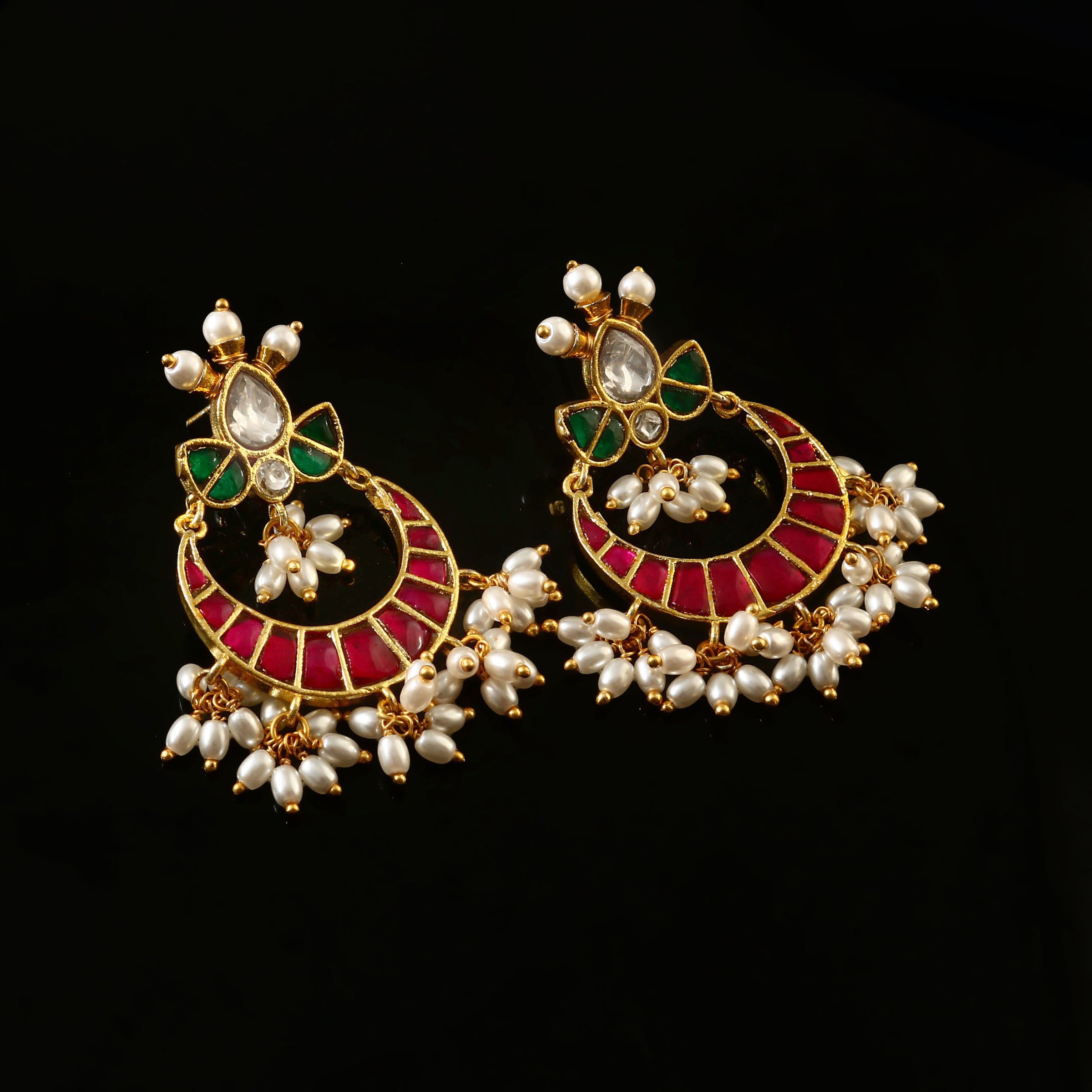 ER-133 - Jadau Kundan Earring with Emerald