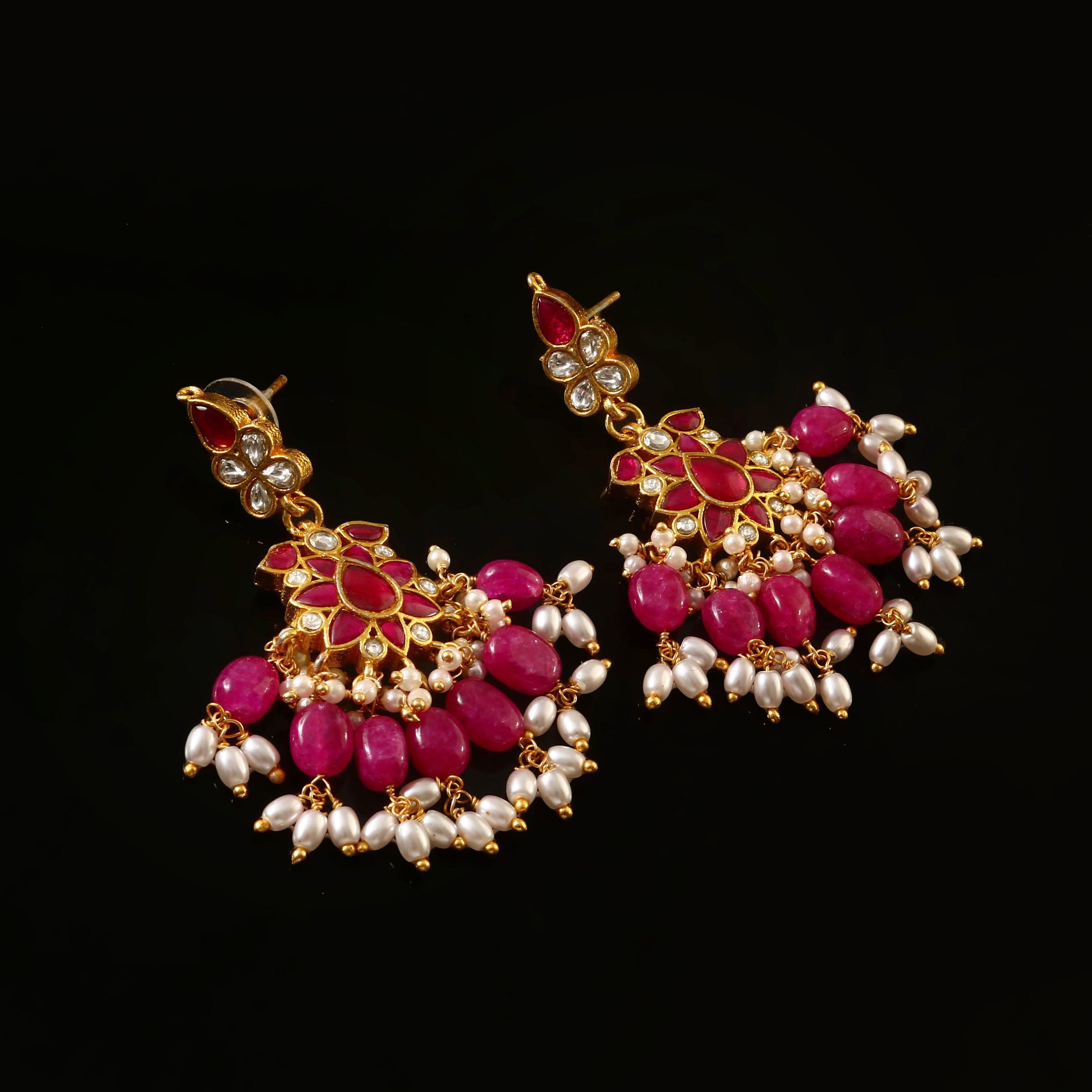 ER-134 - Jadau Kundan Earring with Emerald