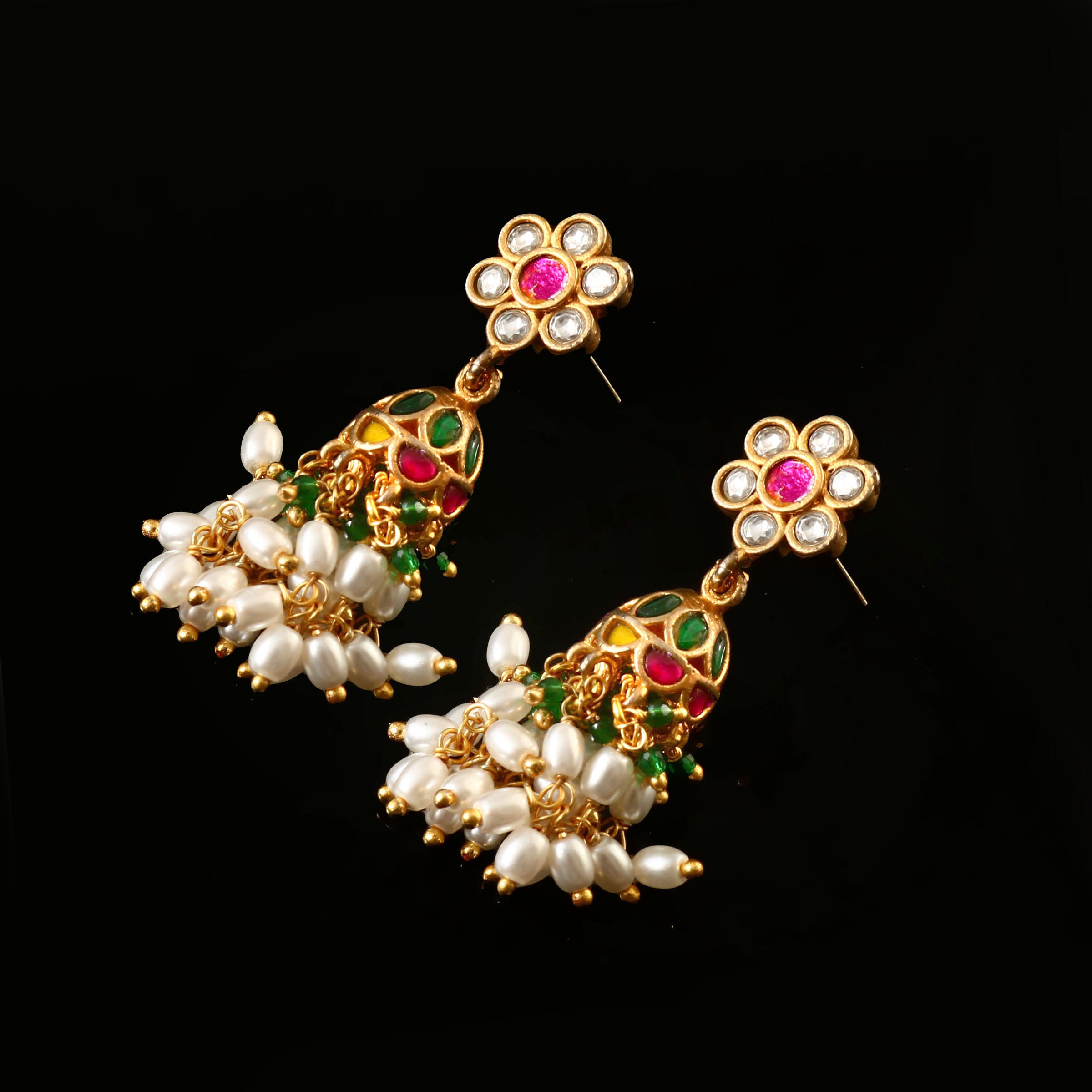 ER-136 - Jadau Kundan Earring with Emerald