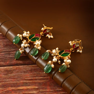 ER-137 - Jadau Kundan Earring with Emerald
