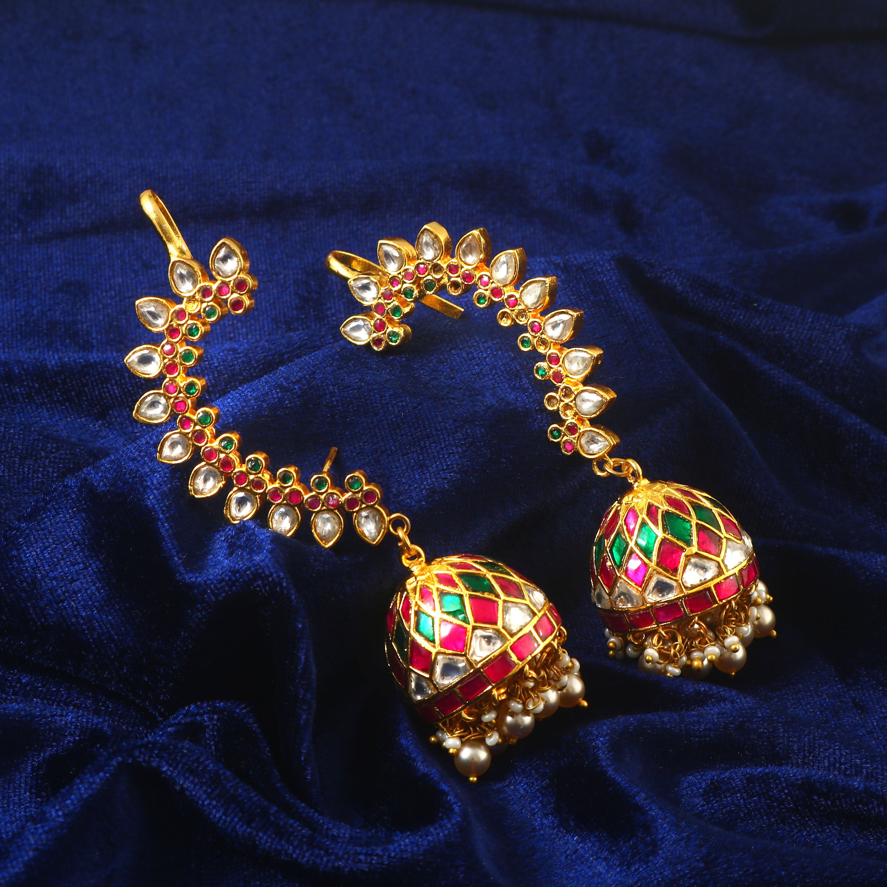 ER-138 - Jadau Kundan Earring with Emerald