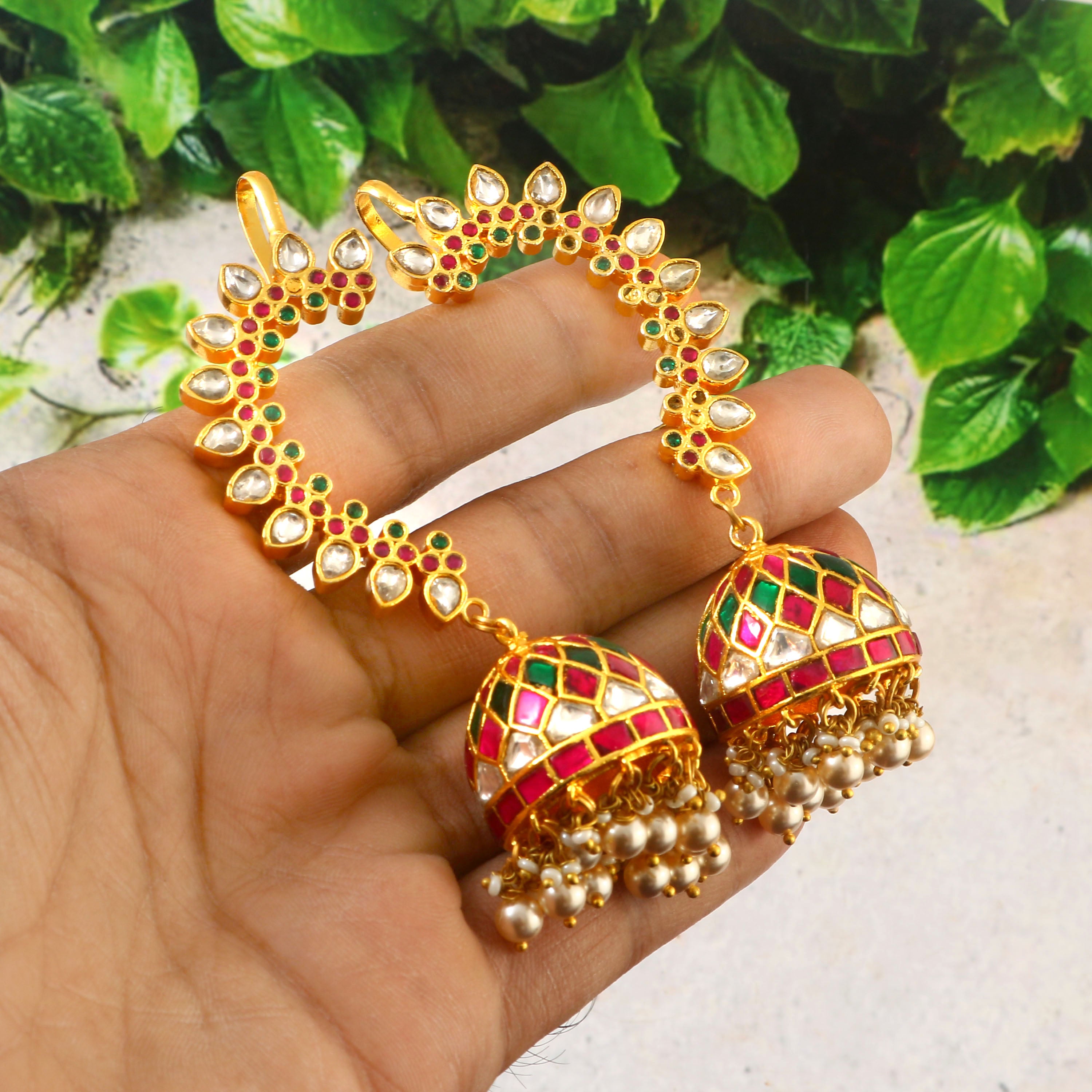 ER-138 - Jadau Kundan Earring with Emerald
