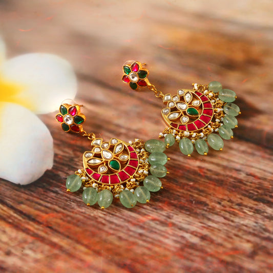 ER-140 - Jadau Kundan Earring with Emerald
