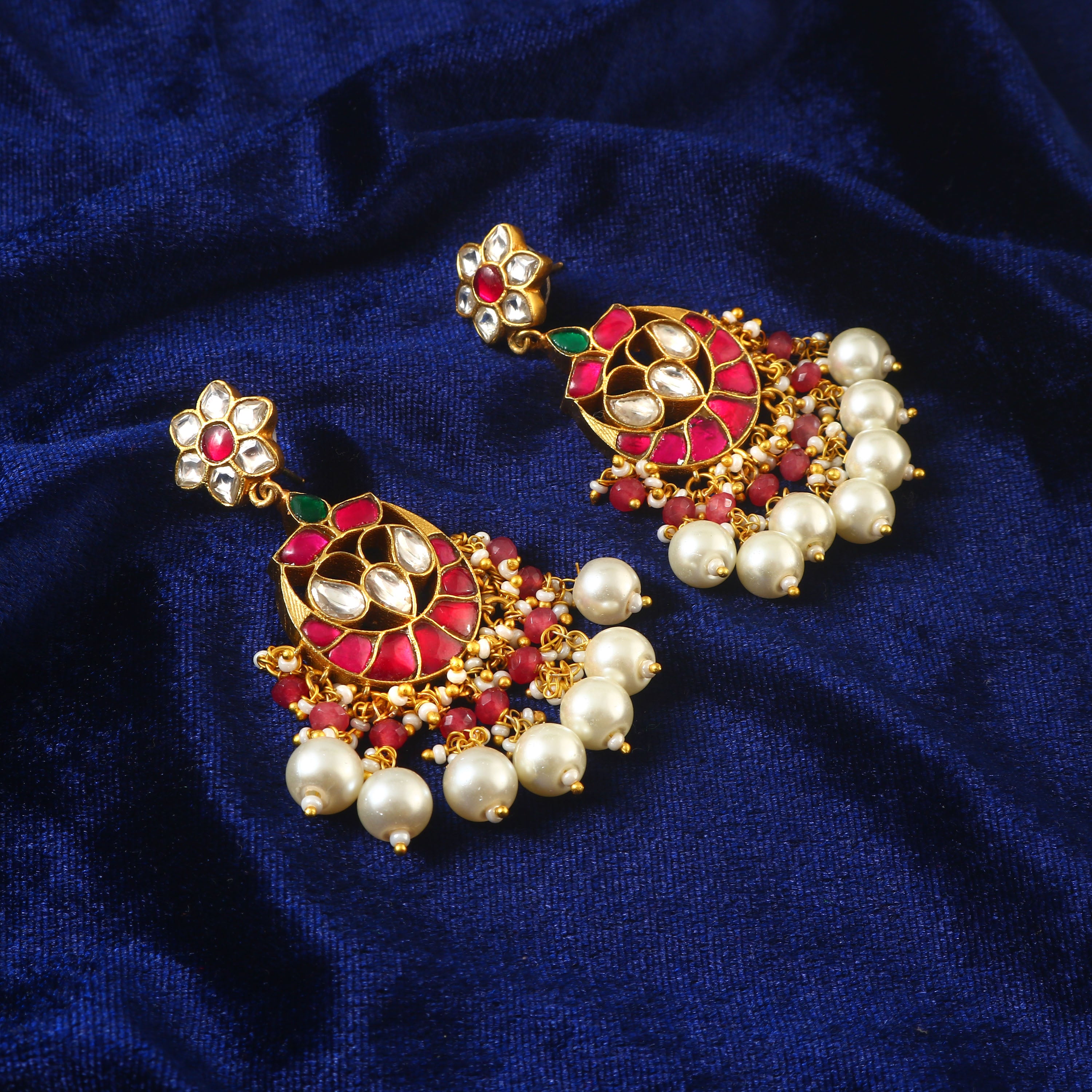 ER-141 - Jadau Kundan Earring with Emerald