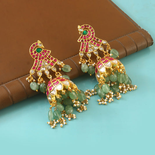 ER-142 - Jadau Kundan Earring with Emerald