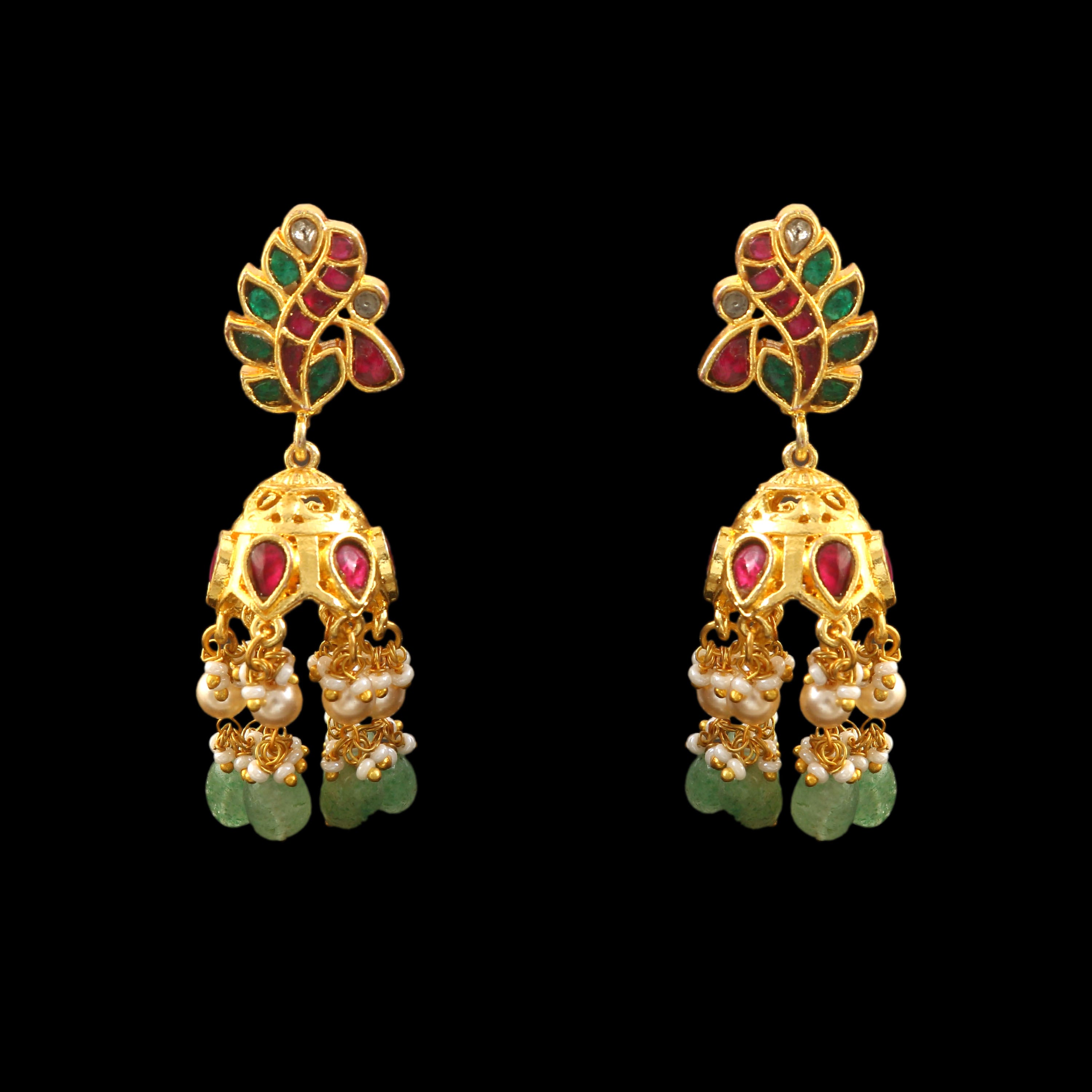 ER-143 - Jadau Kundan Earring with Emerald
