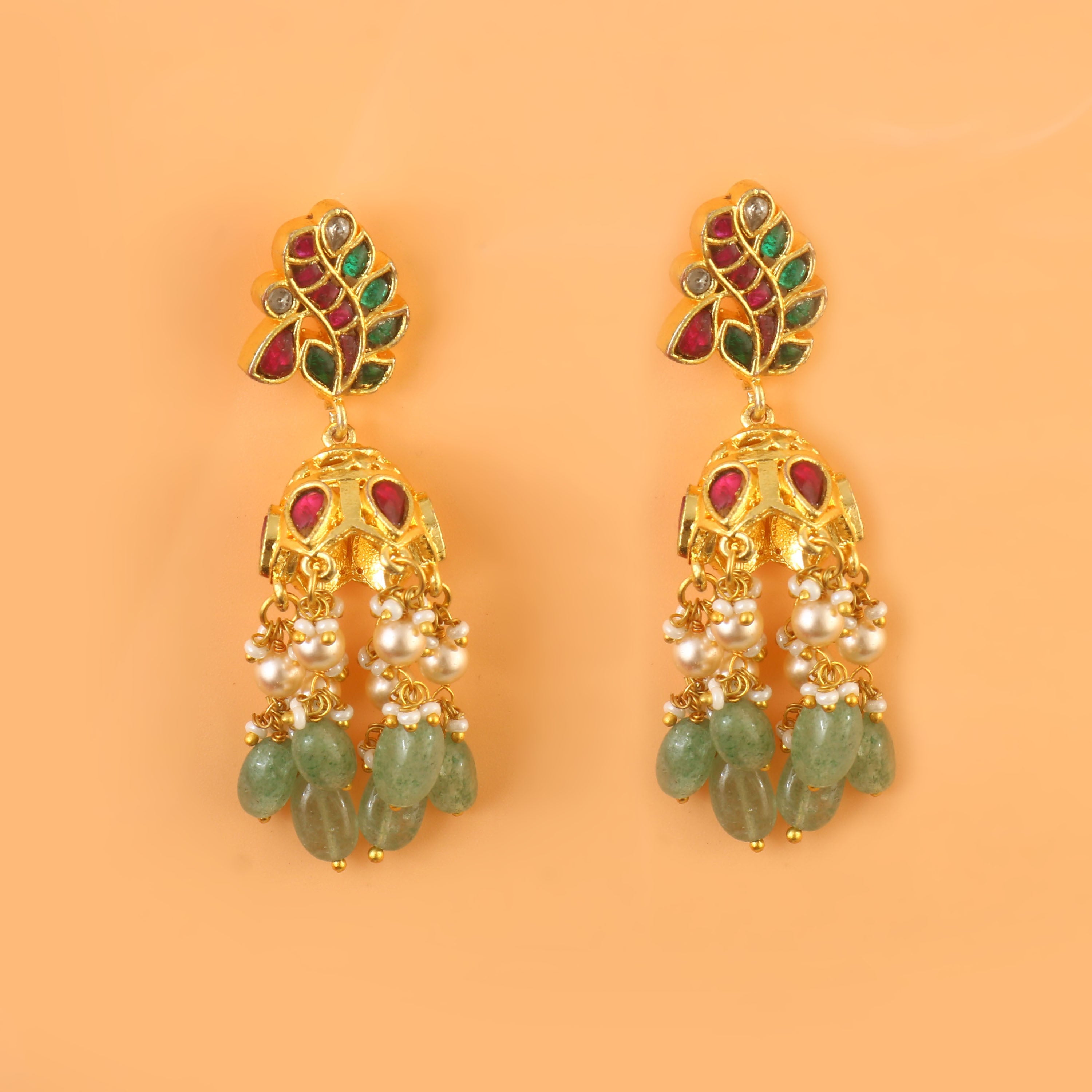 ER-143 - Jadau Kundan Earring with Emerald