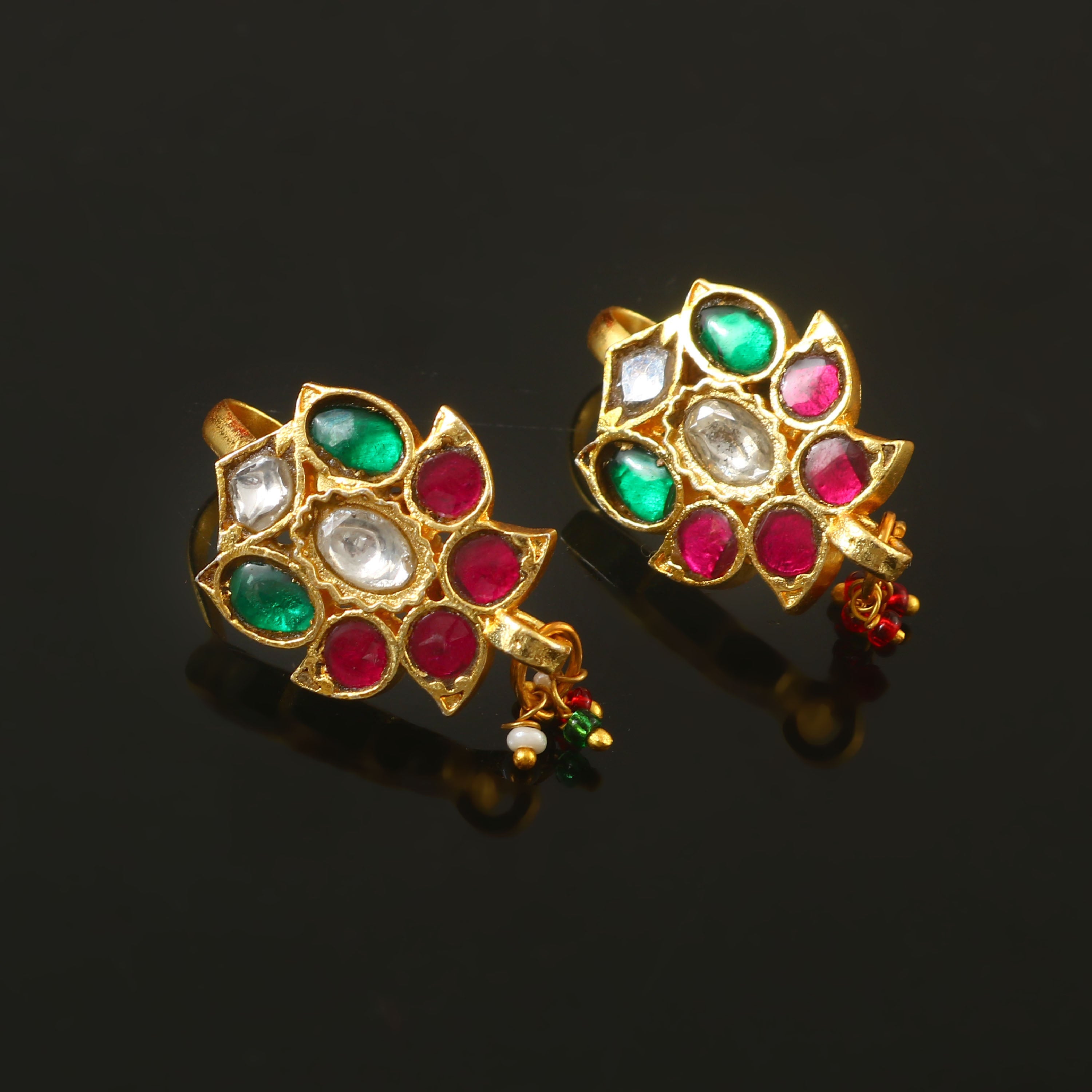 ER-144 - Jadau Kundan Earring with Emerald