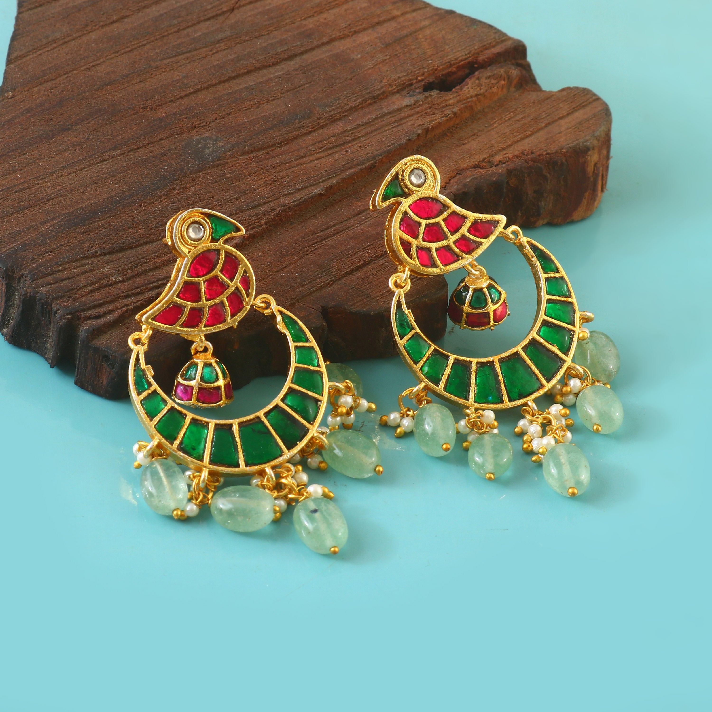 ER-147 - Jadau Kundan Earring with Emerald