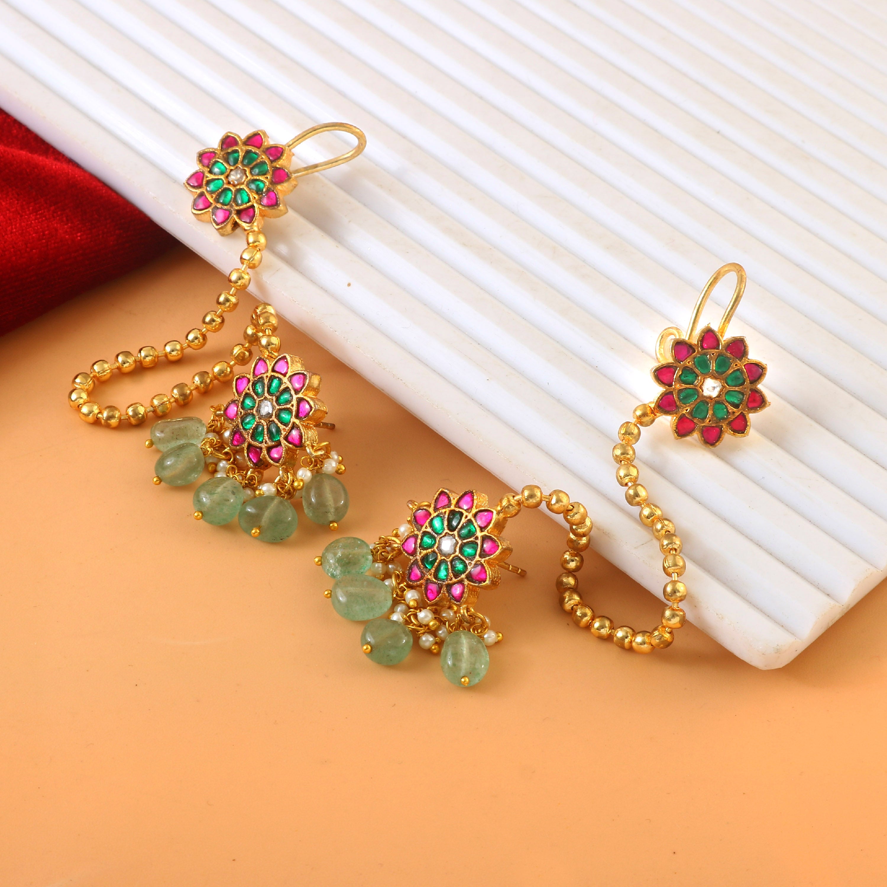 ER-148 - Jadau Kundan Earring with Emerald